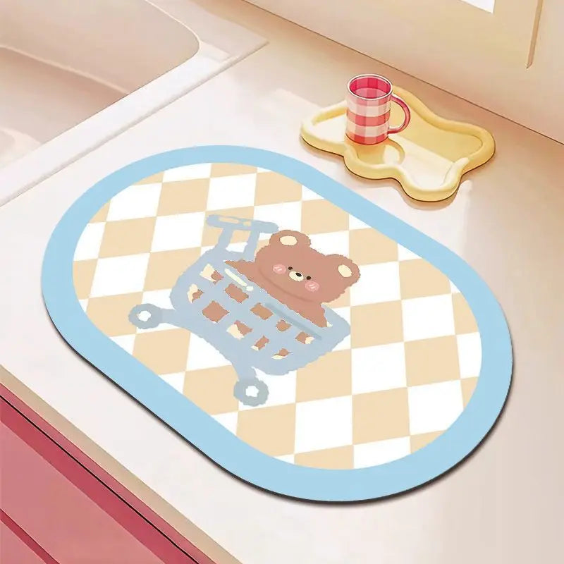 Kitchen Water Draining Mat - Heat-Resistant Quick-Dry Table Mat