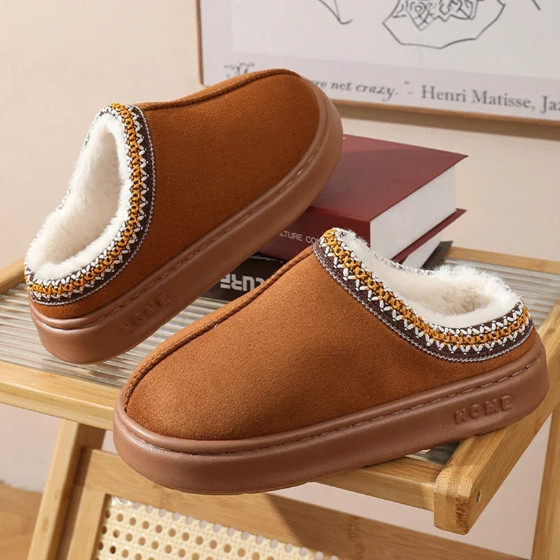 Cozy Fluffy Platform Slippers - Warm Indoor Unisex Shoes