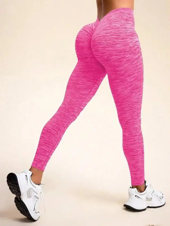 Women's V-Waist Butt Lifting Yoga Leggings - High Elastic Gym Wear