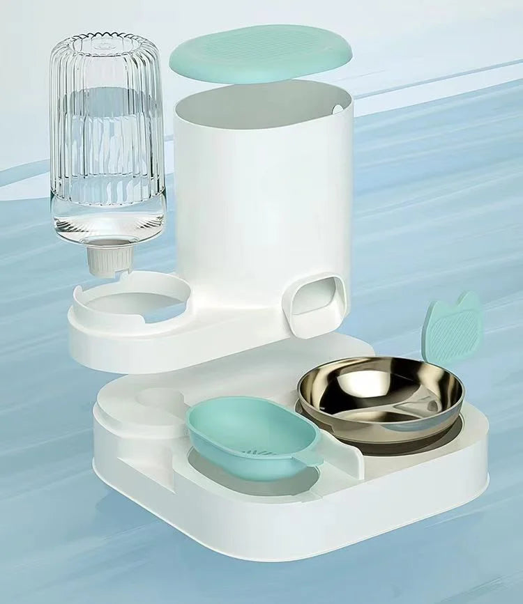 Cat Bowl Automatic Feeder - Integrated Water Dispenser