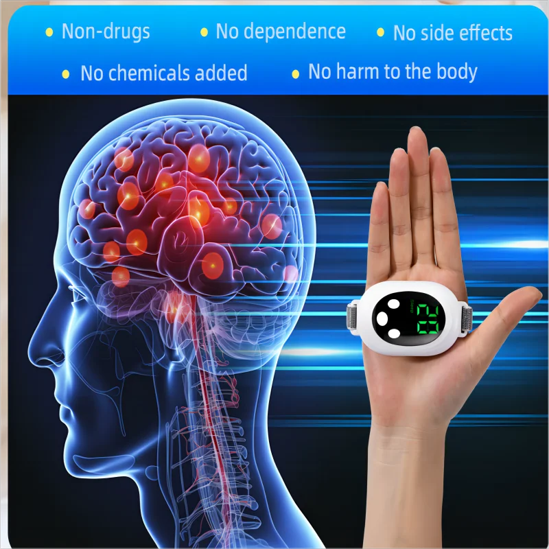 EMS Microcurrent Sleep Aid Device - Palm Pulse Massager for Insomnia Relief