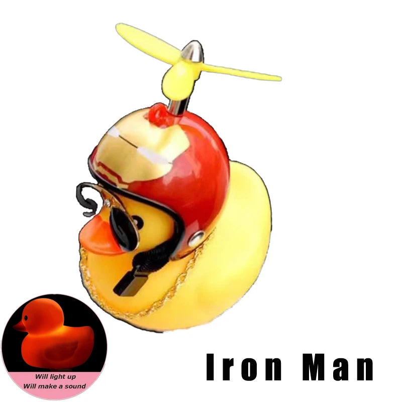 Rubber Yellow Duck Bike Bell with Lights - Kids Cute Horn