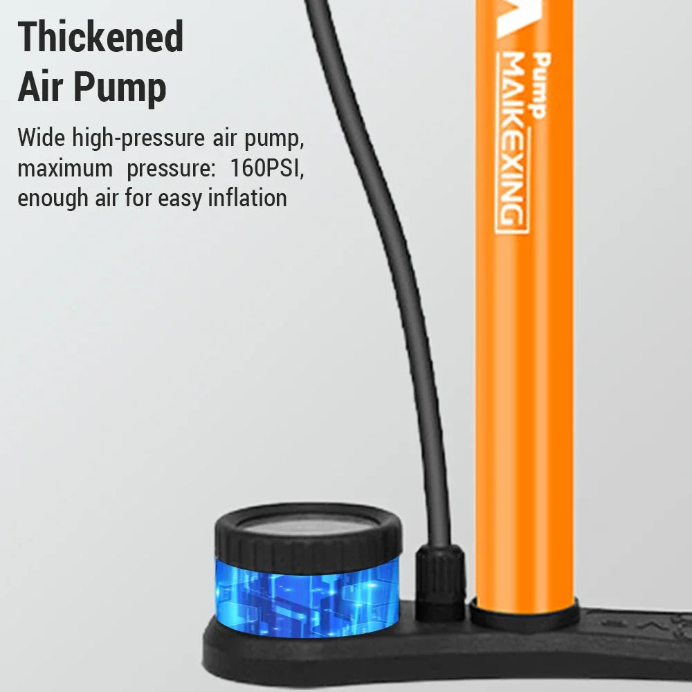 Bike Pump with Gauge - 160PSI Multi-Functional Inflator