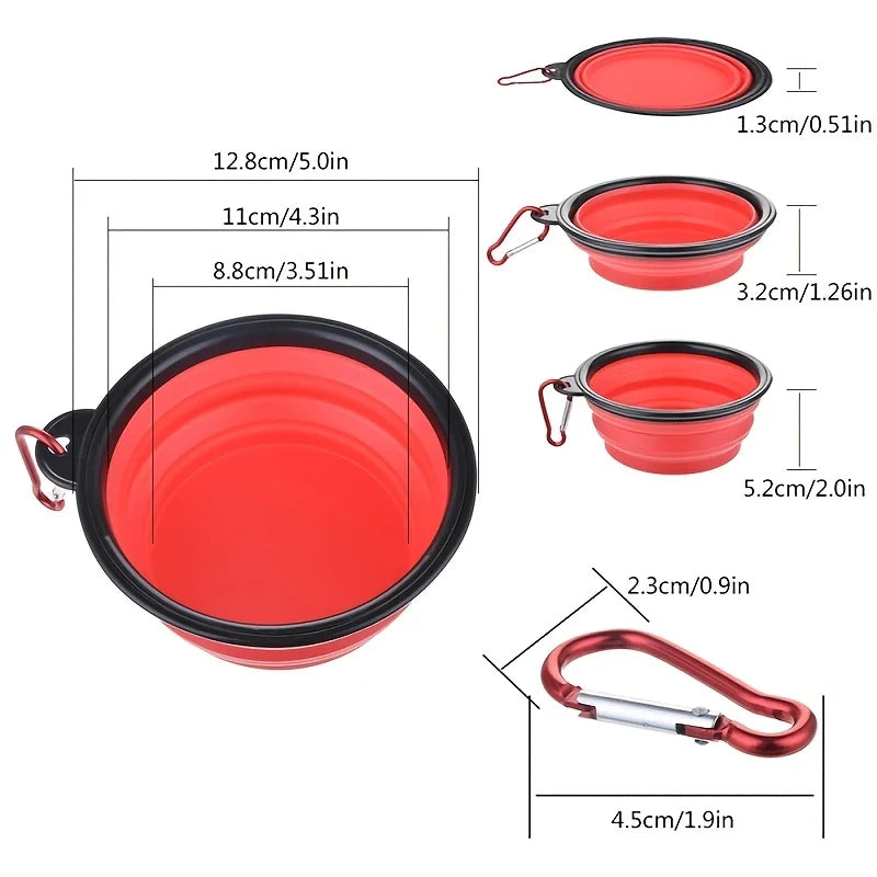 Gamelle pliable et portable pour animaux de compagnie - Gamelle de voyage en silicone pour nourriture et eau
