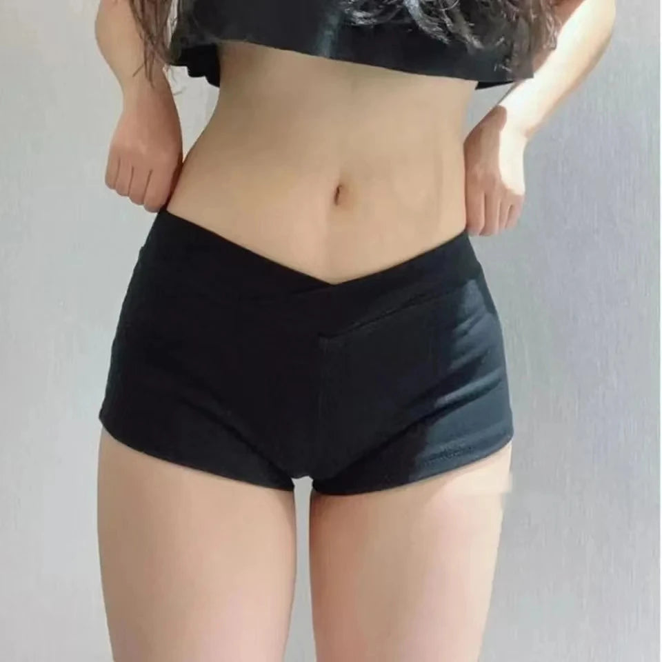 Black Dance Fitness Running Shorts - Ultra Short Sports Wear