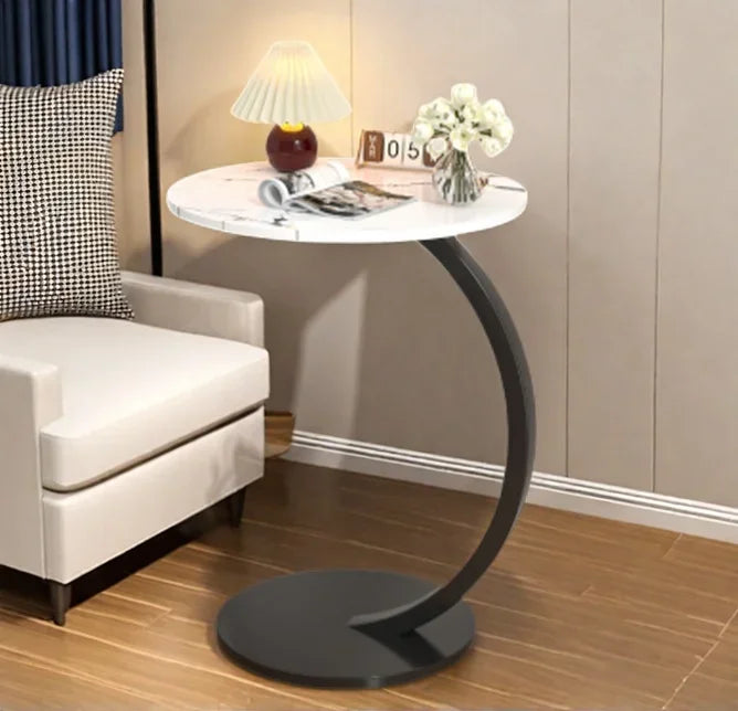 Light Luxury Round Side Table - Modern Metal Coffee Table