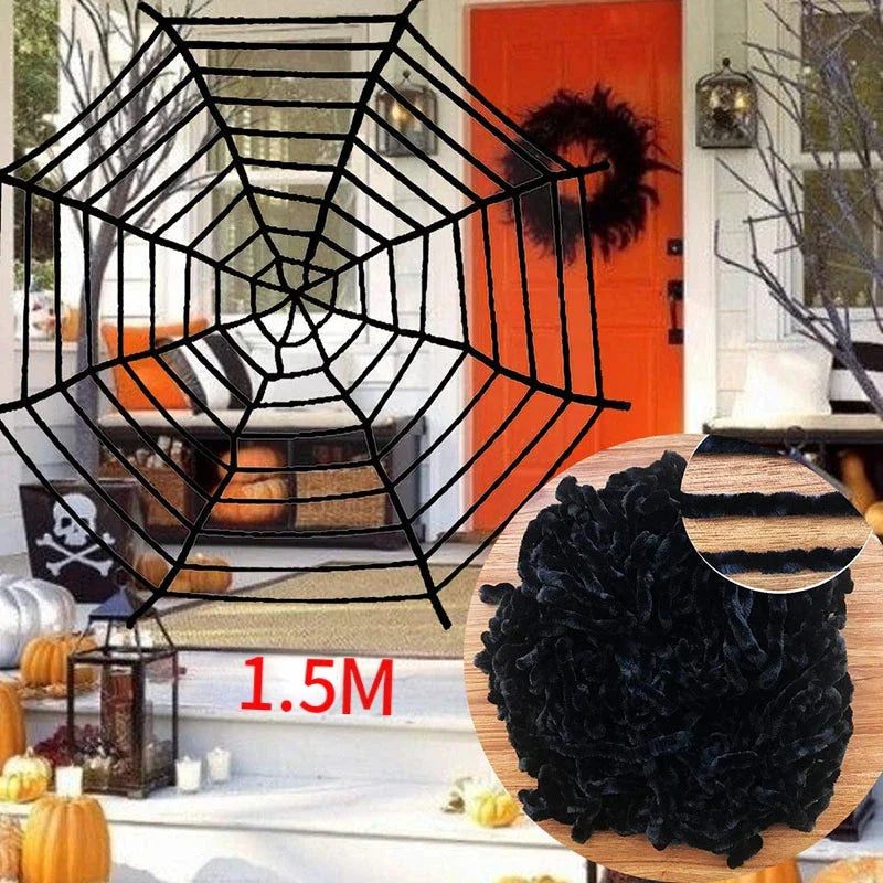 Extra Large Plush Black Spider - Halloween Decoration