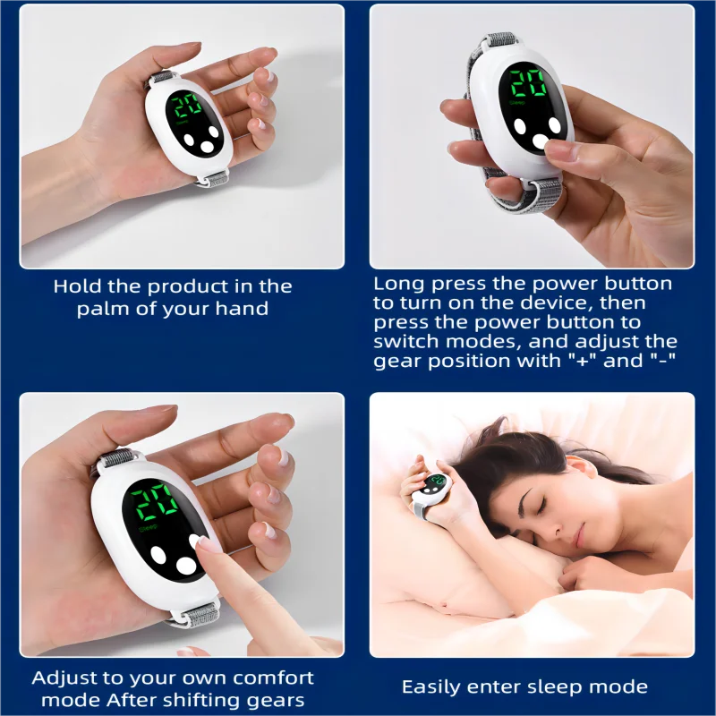 EMS Microcurrent Sleep Aid Device - Palm Pulse Massager for Insomnia Relief