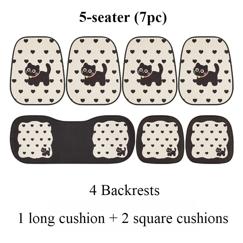 Cute Kitten Car Seat Cushion - Mesh Honeycomb - Bascora