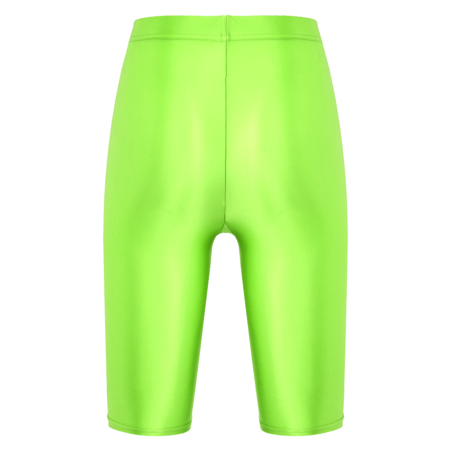 Women's High Waist Swim Shorts - Glossy Athletic Leggings Swimwear