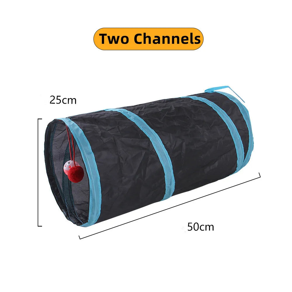 Túnel plegable para gatos - Diversión en interiores