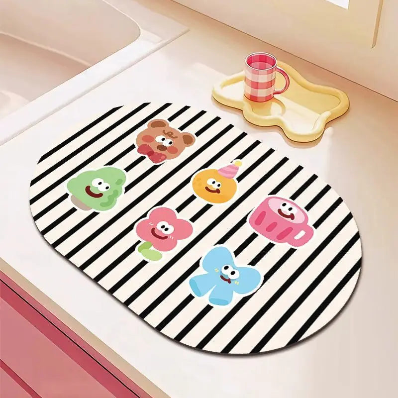 Kitchen Water Draining Mat - Heat-Resistant Quick-Dry Table Mat