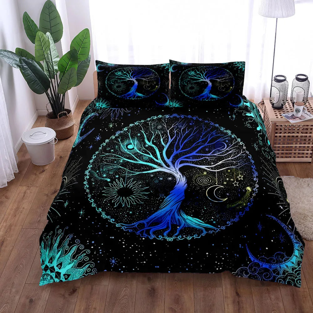 Parure de lit celtique Yggdrasil céleste