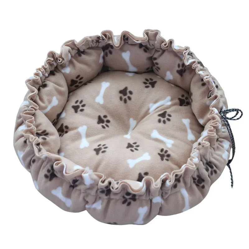 Soft Warm Nest Pet Cushion - Adjustable Drawstring Bed