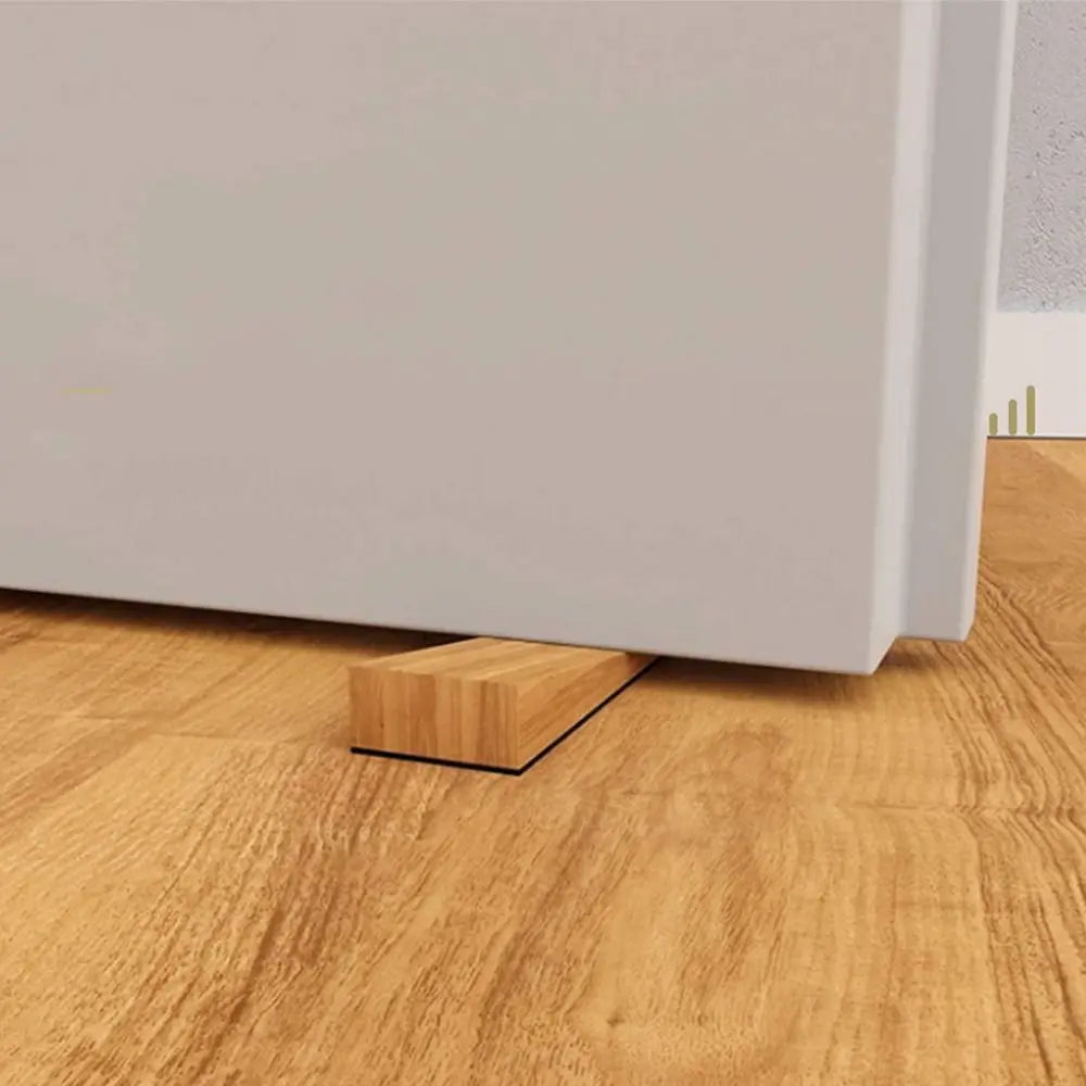 Wooden Door Stopper - No Drilling Required, Wear-Resistant Protection