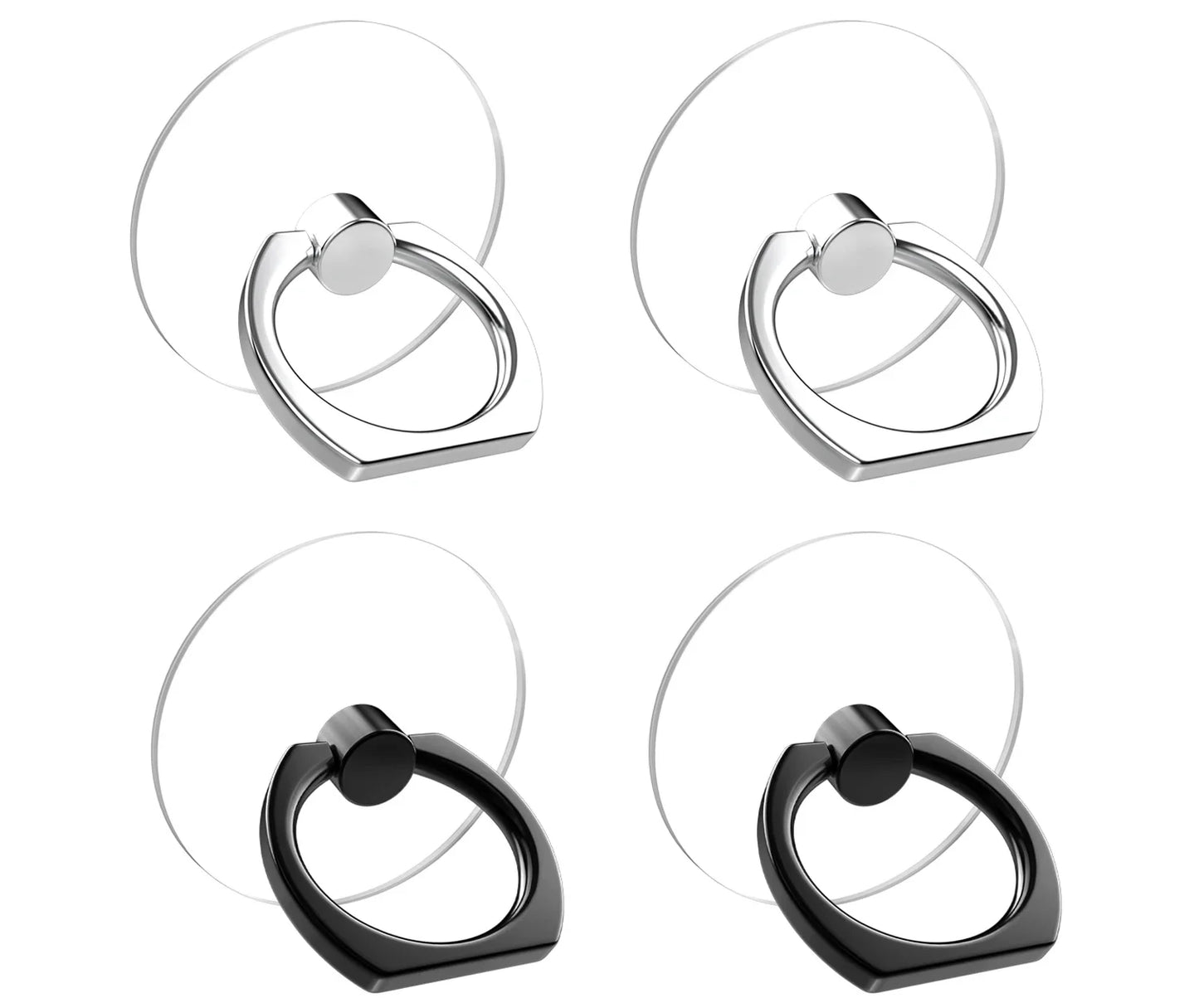 Soporte de anillo para teléfono móvil con rotación de 360 grados, transparente