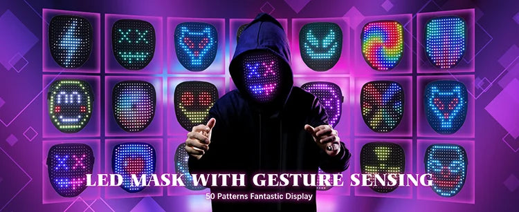LED Mask with Gesture Sensing - Transforming Halloween Mask