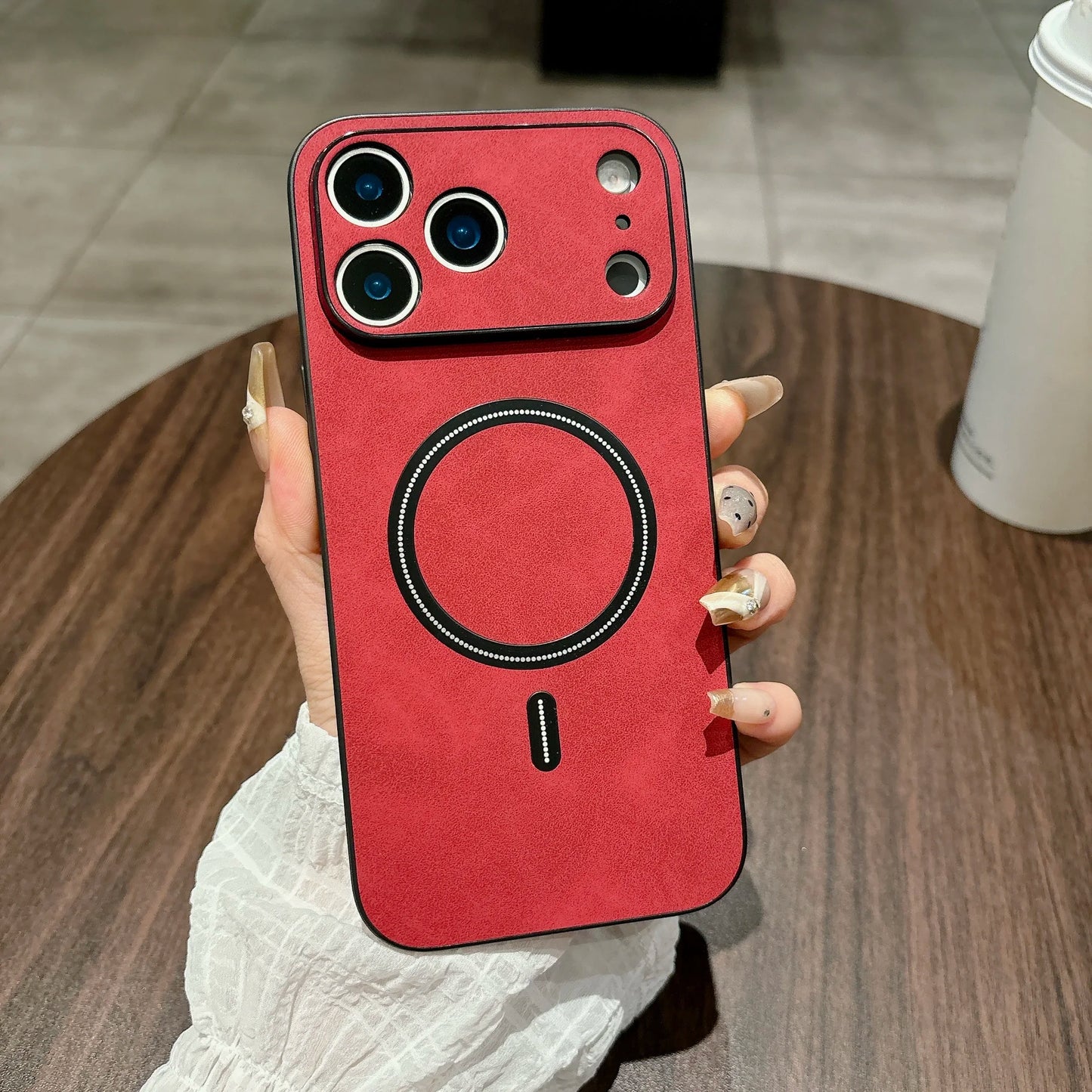 Magnetic Leather iPhone Case - All-Round Camera Protection