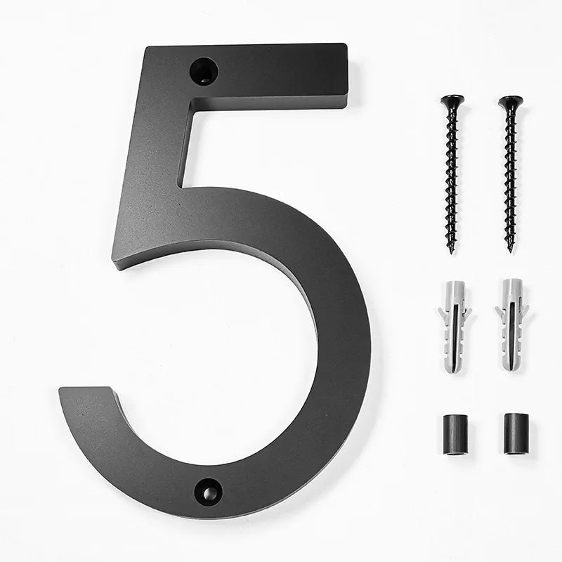 Large Floating House Numbers 6" - Black Acrylic Address Signs