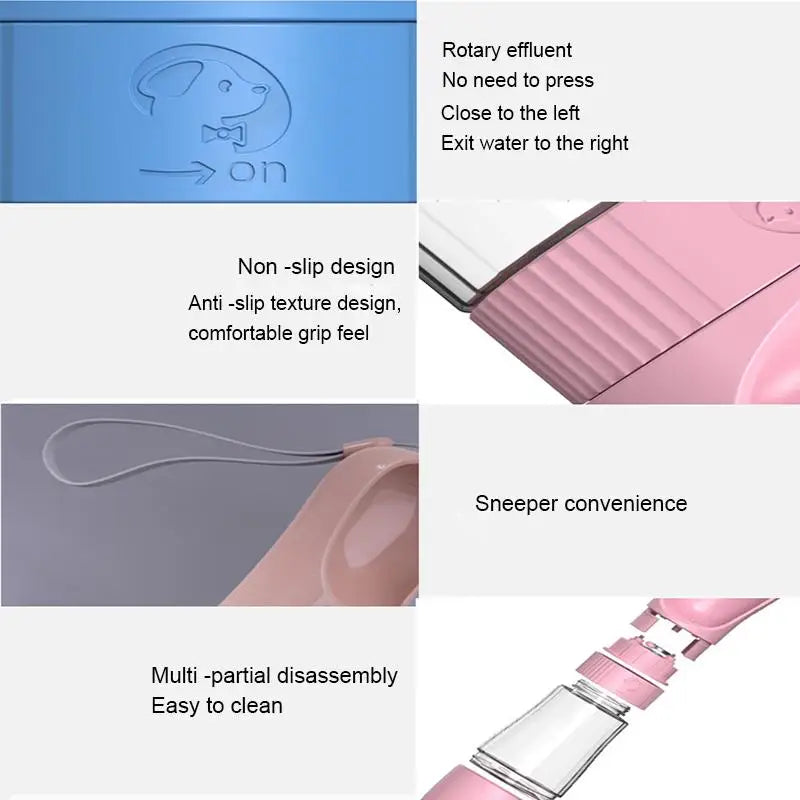 Portable Pet Water Bottle & Food Container