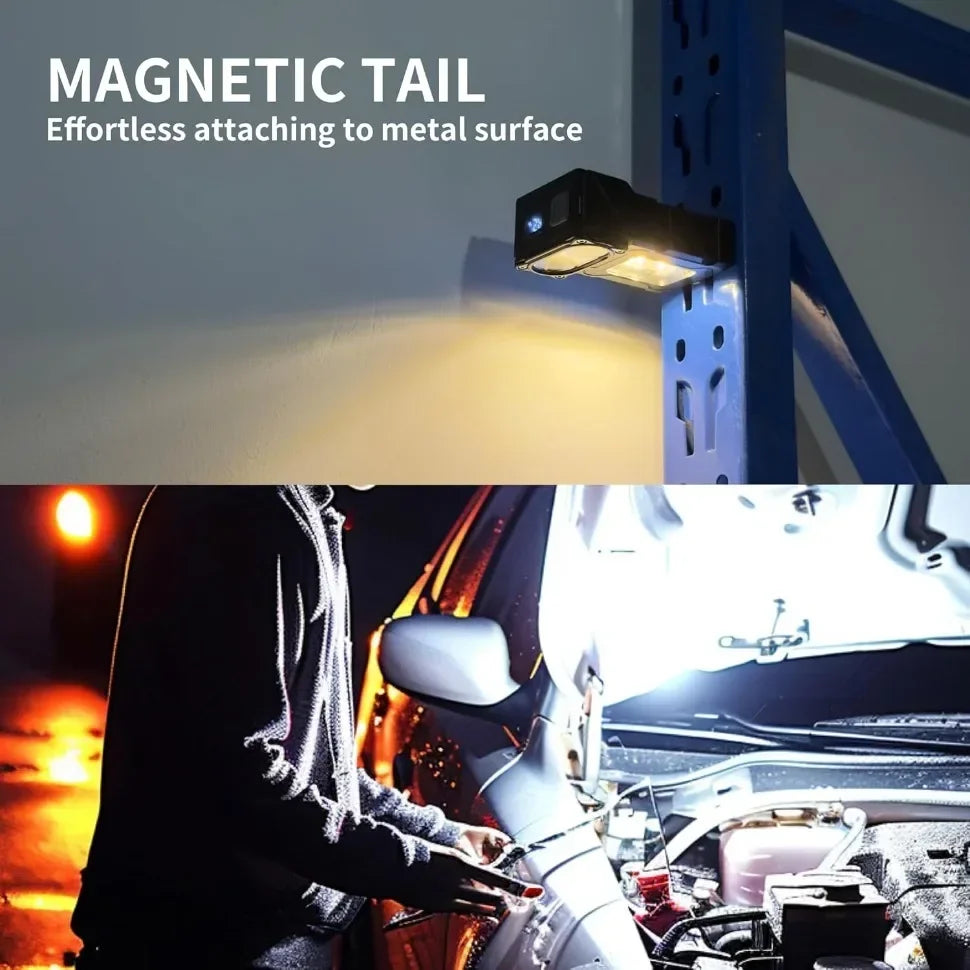 Mini USB Rechargeable LED Flashlight - Magnetic Emergency Light
