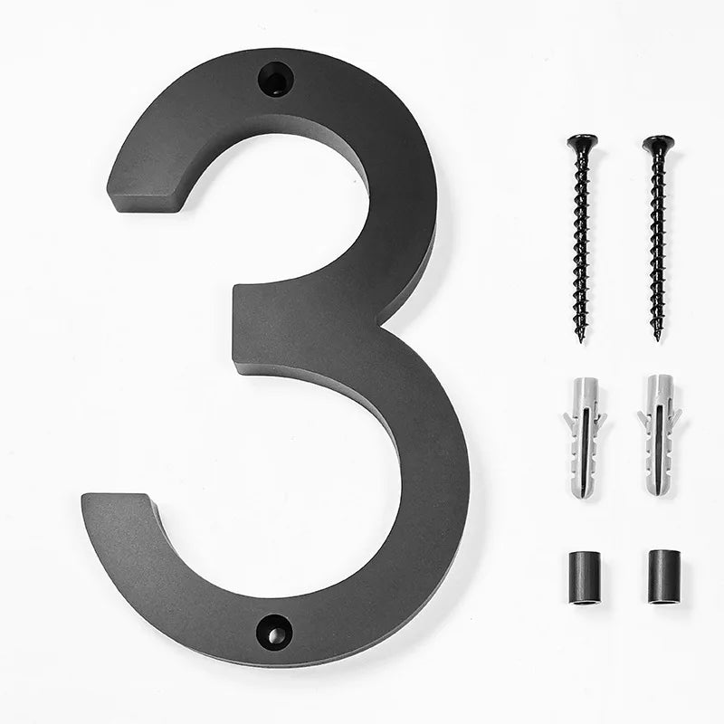 Large Floating House Numbers 6" - Black Acrylic Address Signs