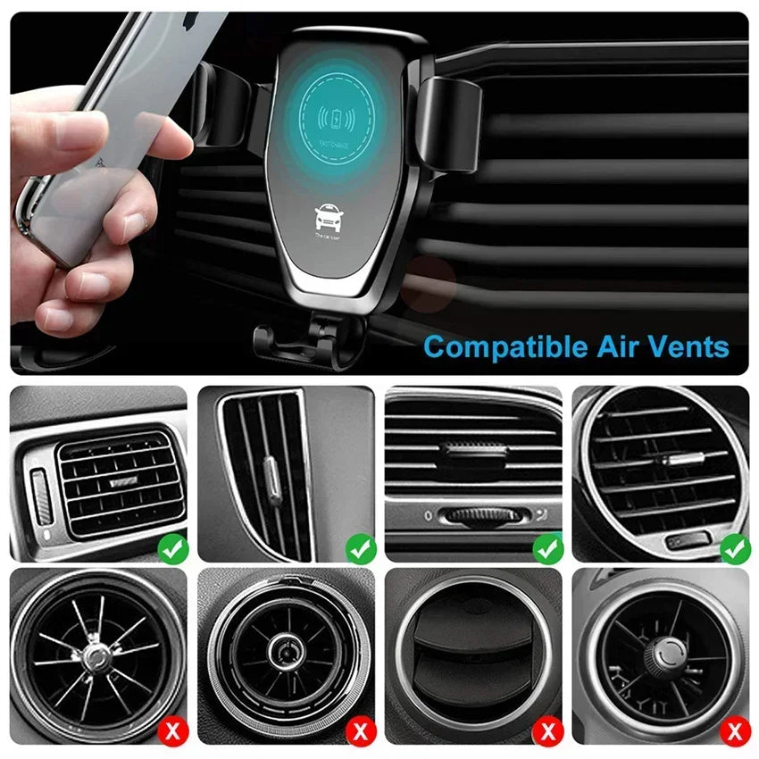 30W Wireless Car Charger - Fast Charging & Secure Mount
