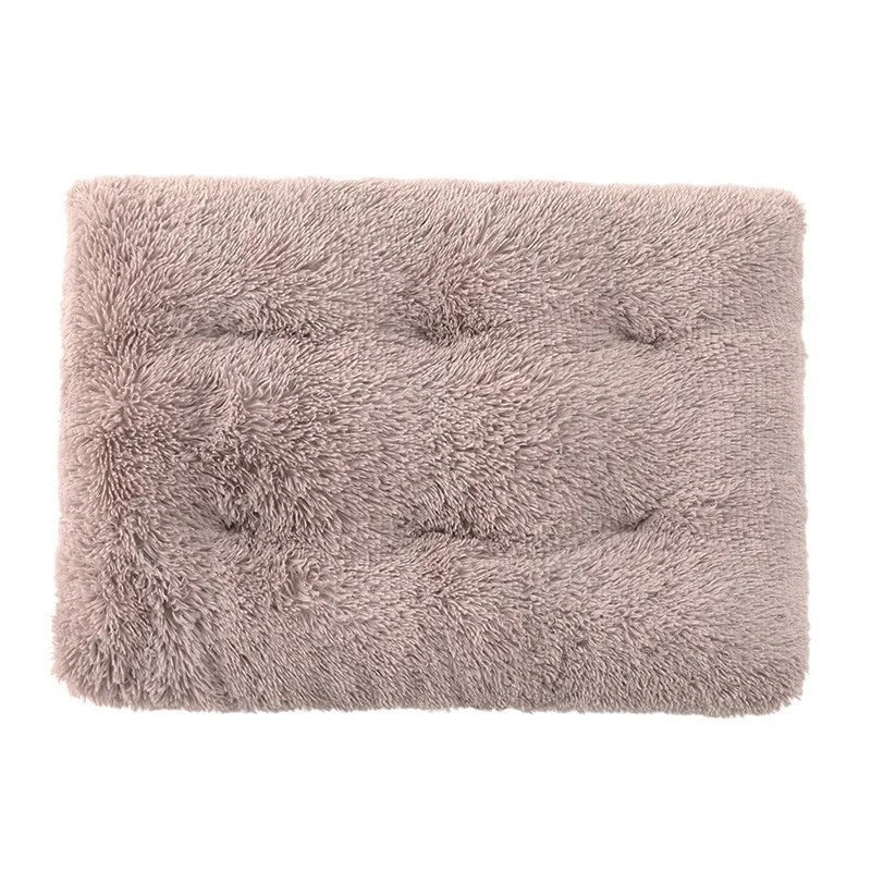 Thick Soft Pet Bed Mat - Square Plush Cushion for Dogs & Cats