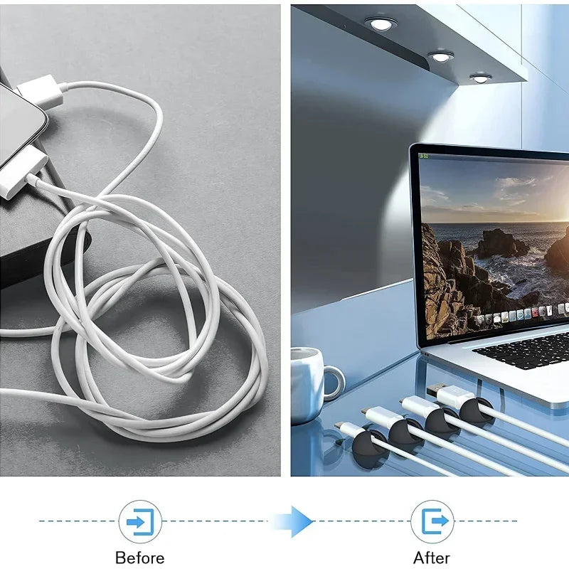 Mini Cable Winder Organiser - Desk Tidy Cord Holder - Bascora