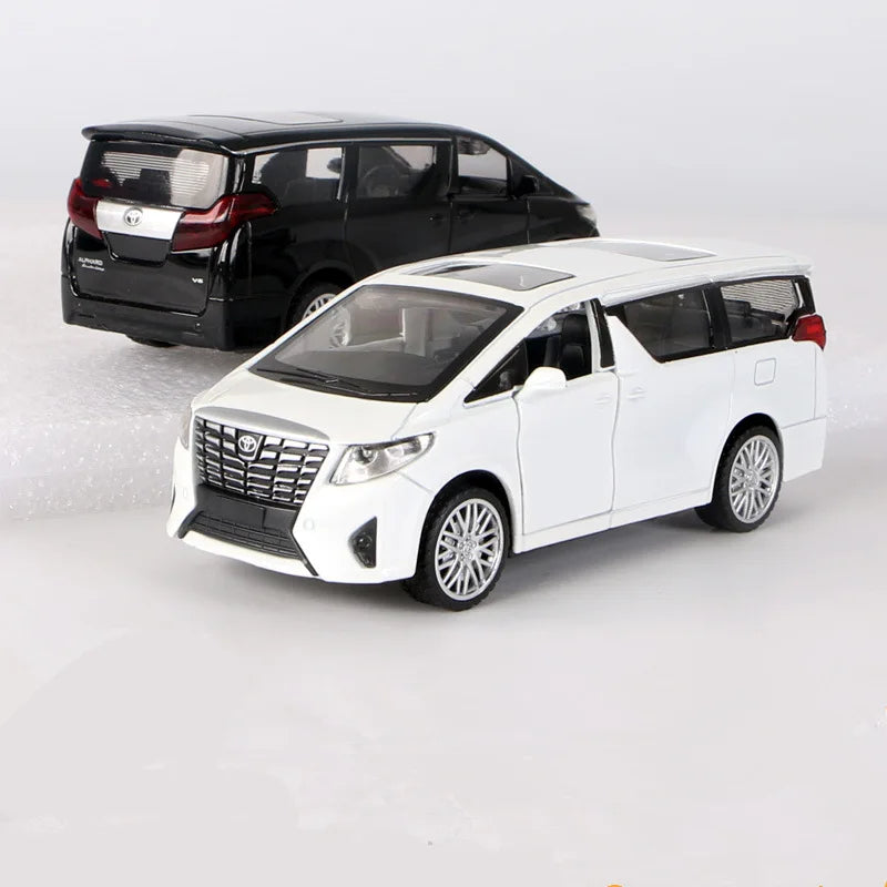 White toy van model on a white background