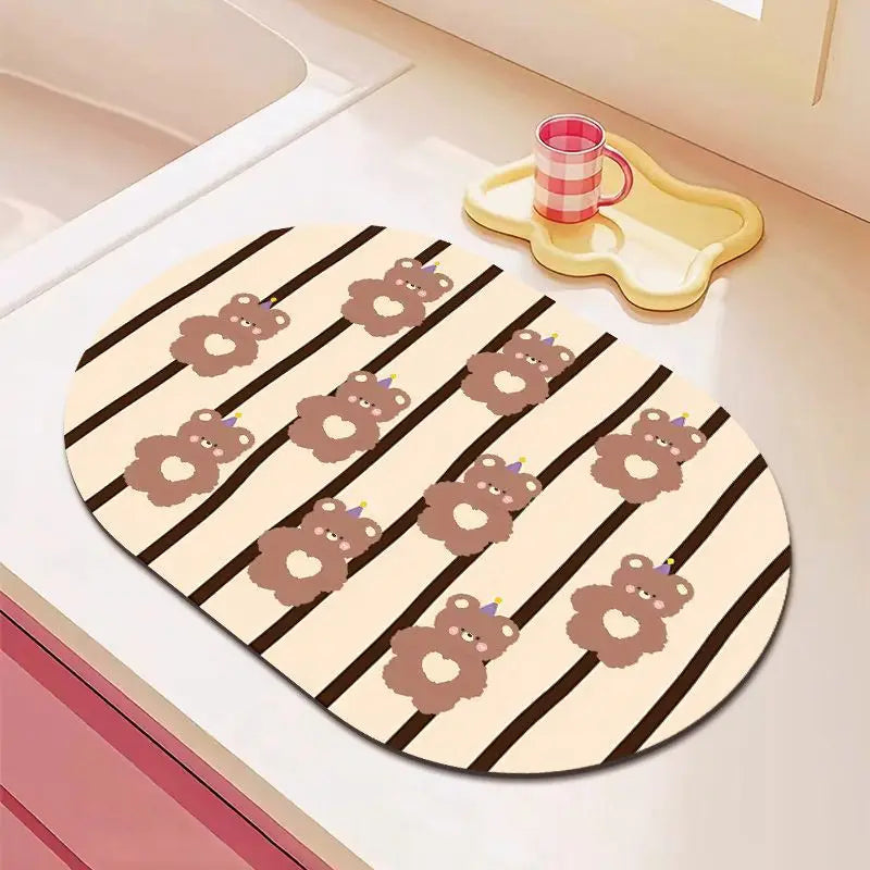 Kitchen Water Draining Mat - Heat-Resistant Quick-Dry Table Mat