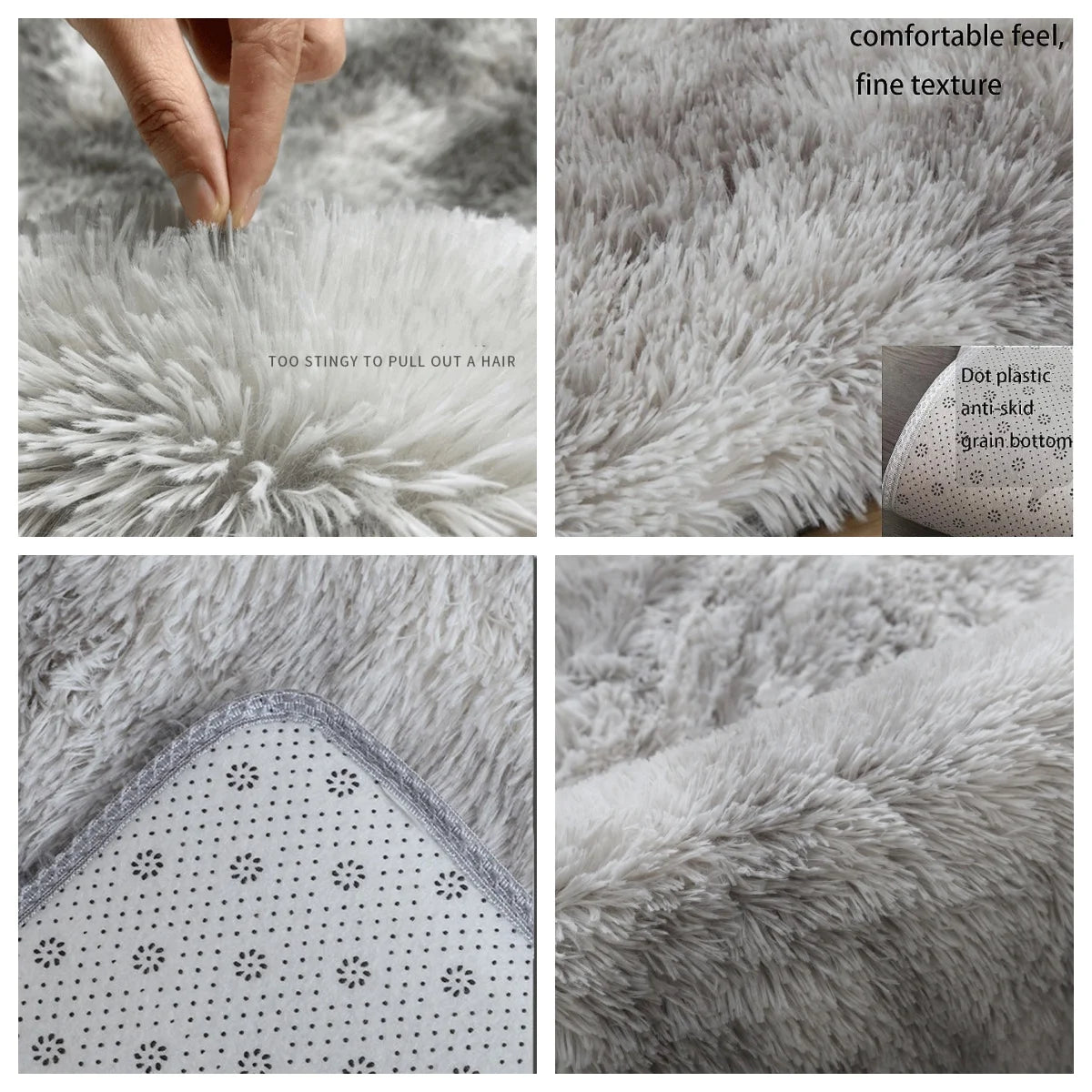 Soft Fluffy Tie-Dye Carpet - Gradient Bedside Rug for Girls