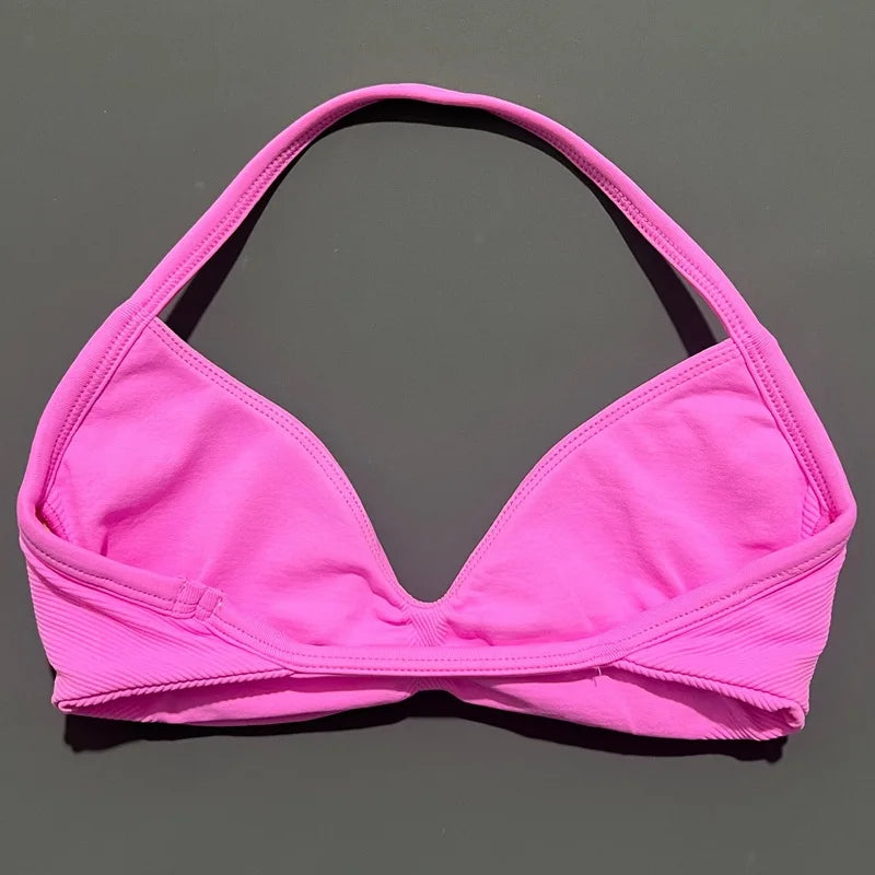 Impact Strappy Sports Bra - High Support Halter Workout Top