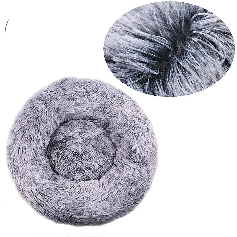 Round Plush Pet Bed - Super Soft for Large Dogs & Cats