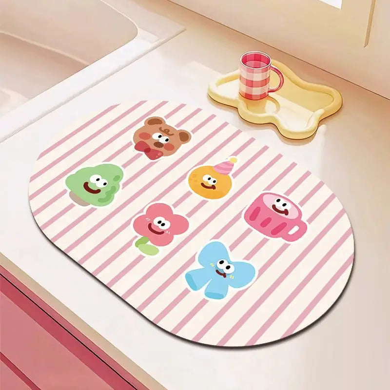 Kitchen Water Draining Mat - Heat-Resistant Quick-Dry Table Mat