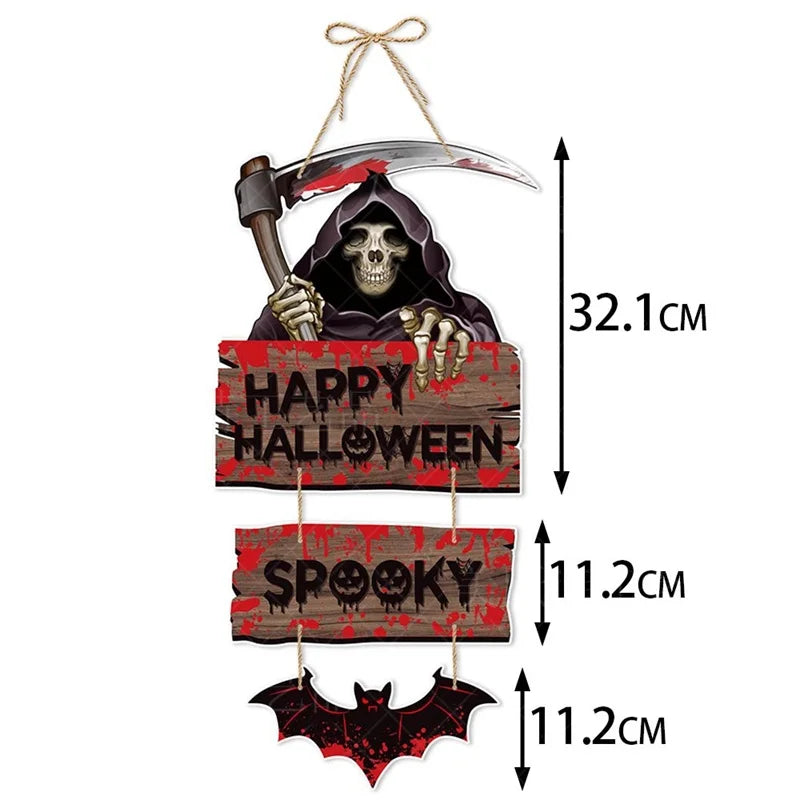Halloween Hanging Ghost Mask Door Curtain - Haunted House Decor