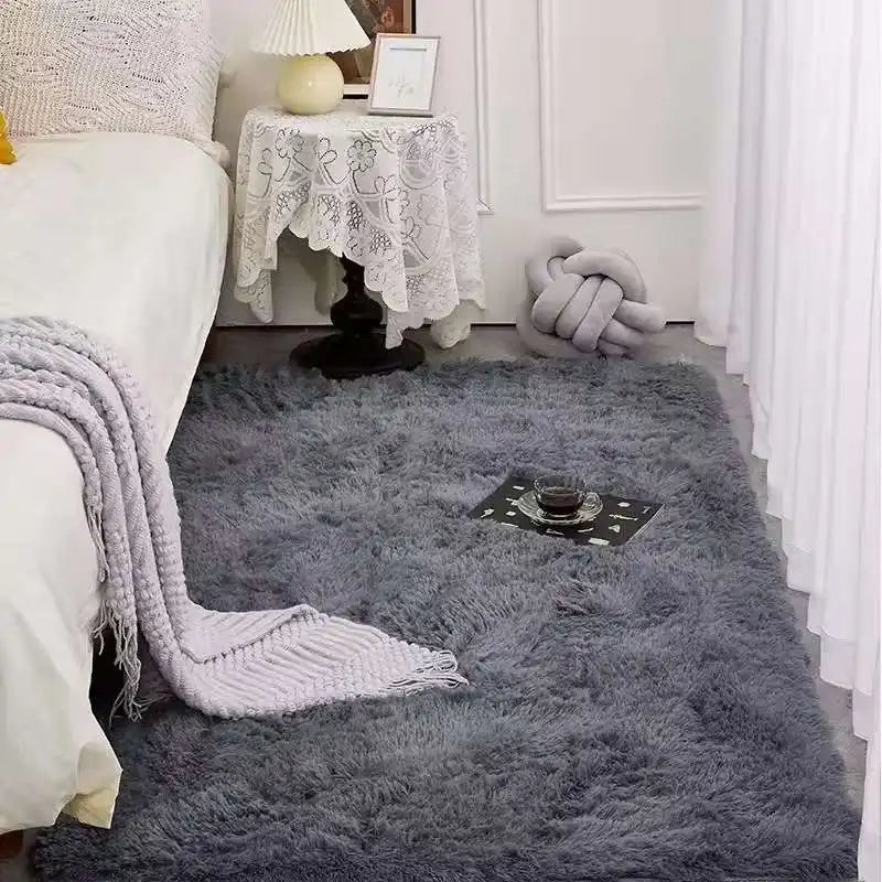 Tie-Dye Fluffy Carpets - Warm Plush Floor Mats for Kids