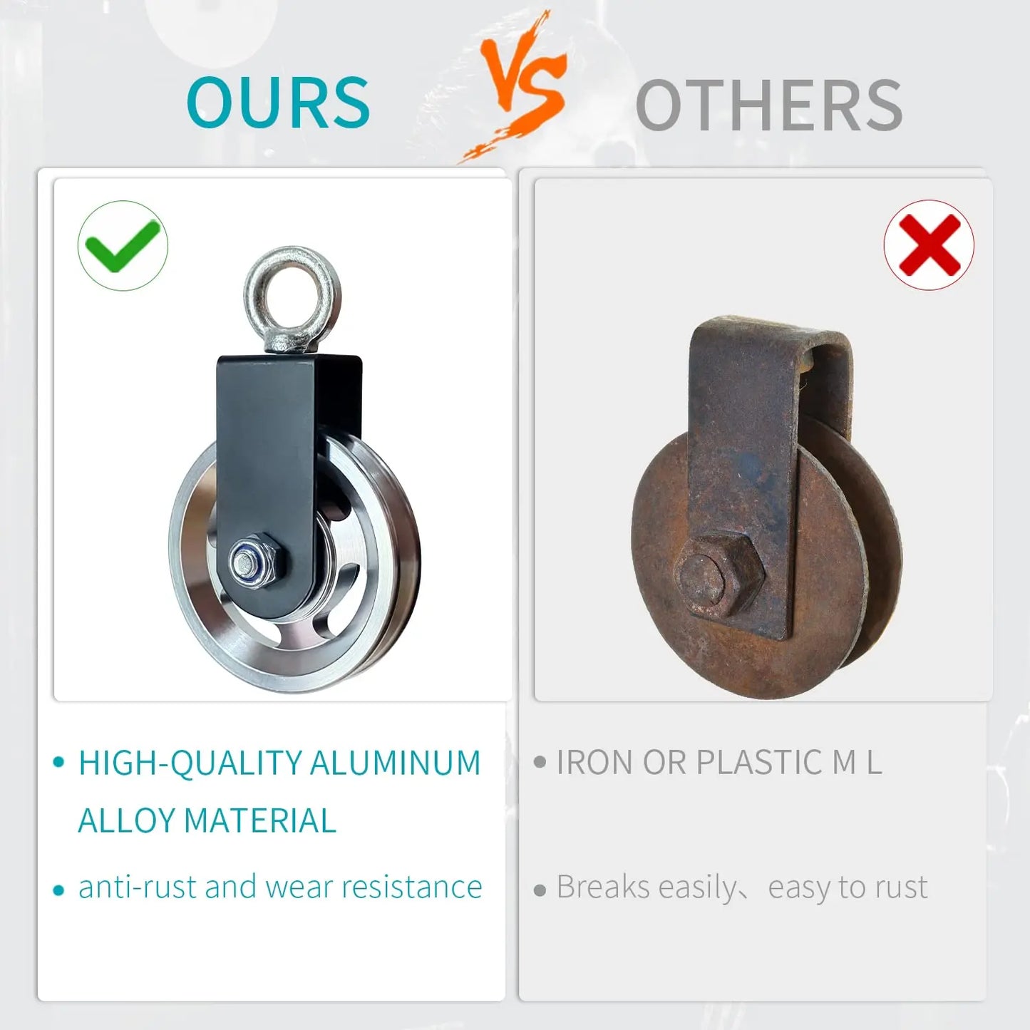 Polea de aluminio de alta resistencia - Sistema de fitness con rotación de 360°