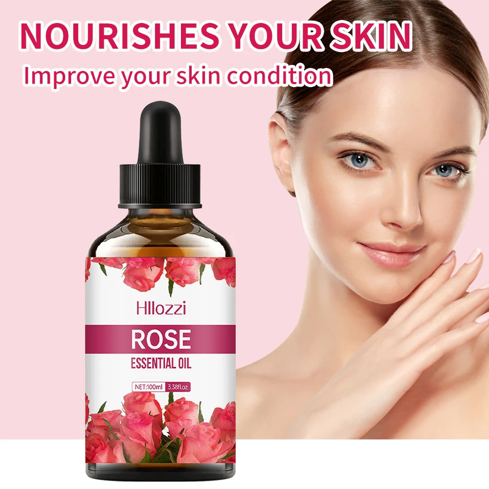 Rose Essential Oil - Face & Body Moisturizing Massage Treatment