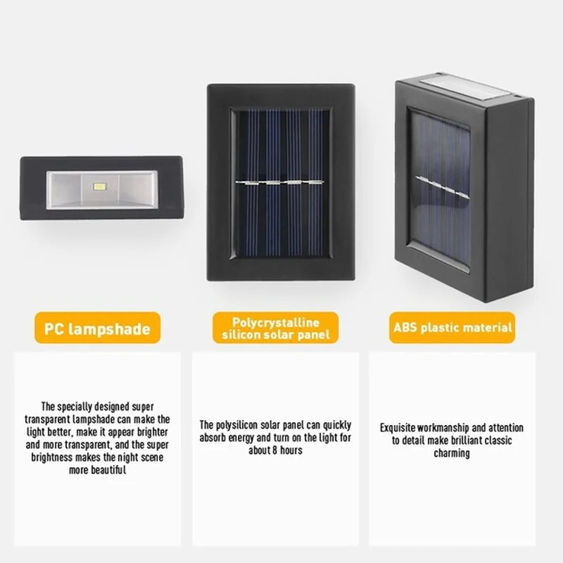 Solar Up and Down Spot Lights - Outdoor Waterproof Lighting
