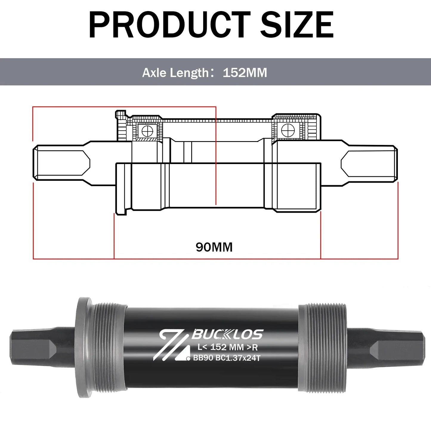 Bike Bottom Bracket - BSA BB68 Sealed Bearing Square Threaded