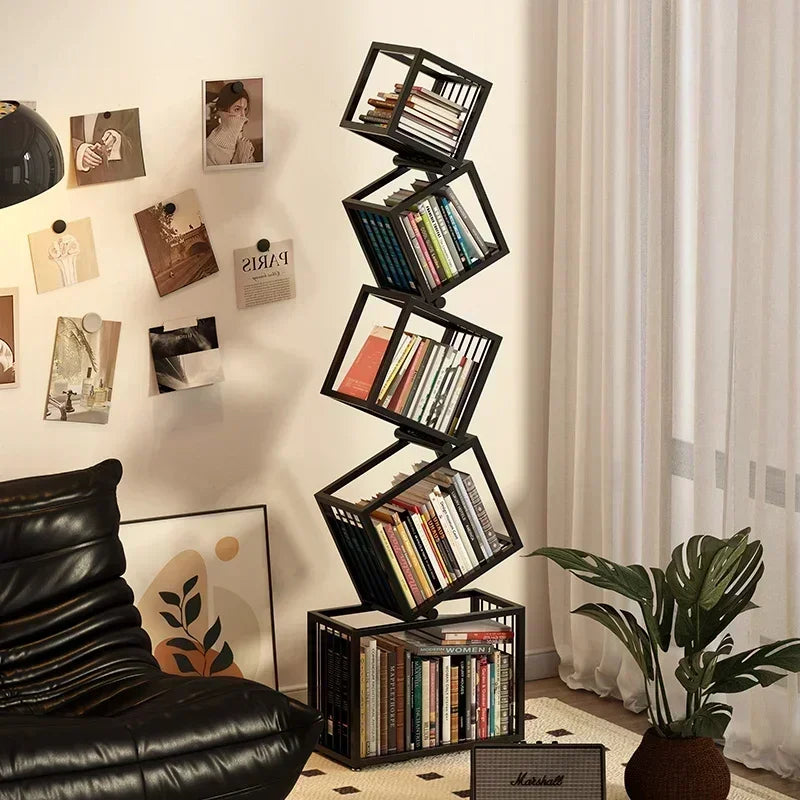 Rotating Cube Bookshelf - Bascora
