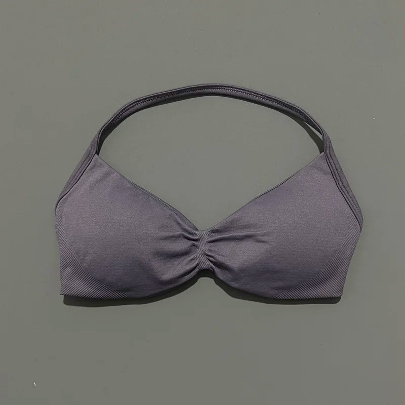 Impact Strappy Sports Bra - High Support Halter Workout Top