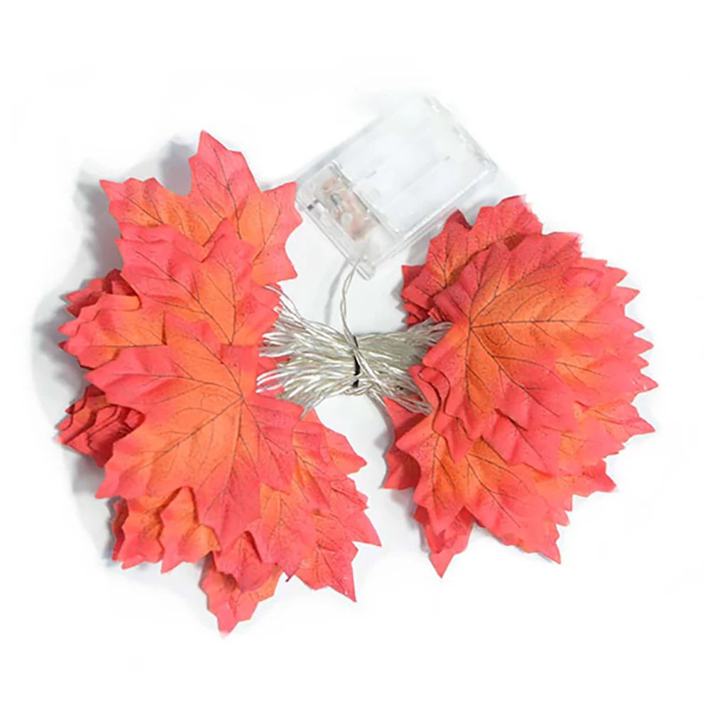 Halloween LED Maple Leaf Lights - Artificial Lantern Garland