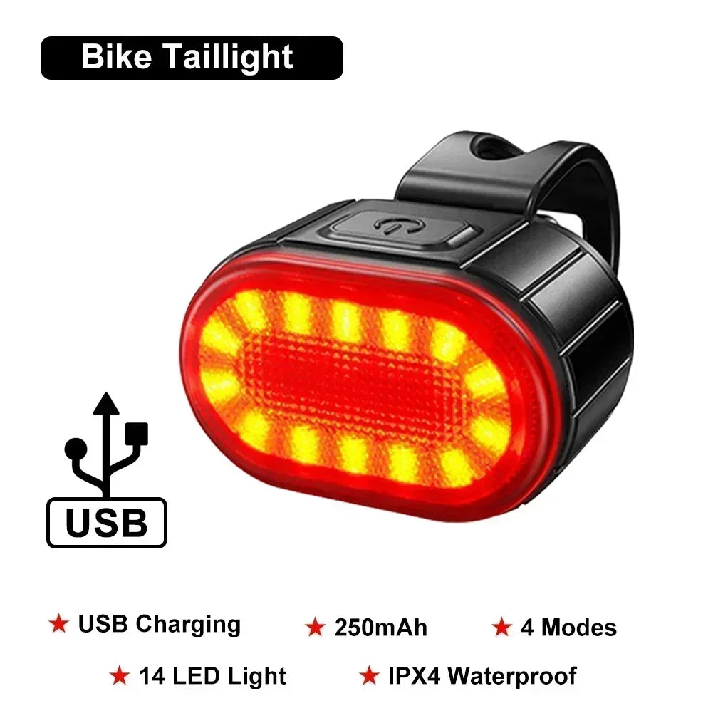 Bike Light Set - USB Rechargeable Front and Rear Lamp