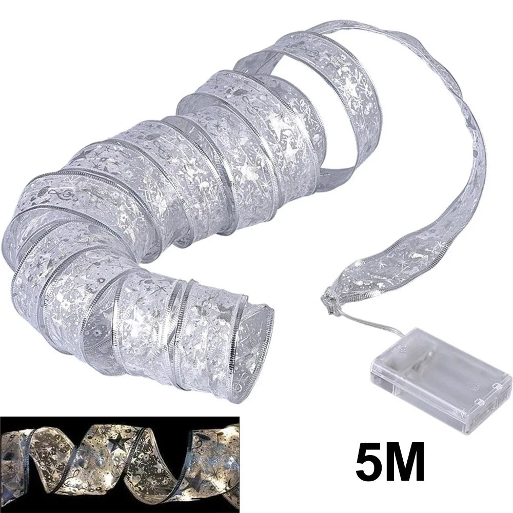 Christmas Ribbon Fairy Light - DIY Bows String Light