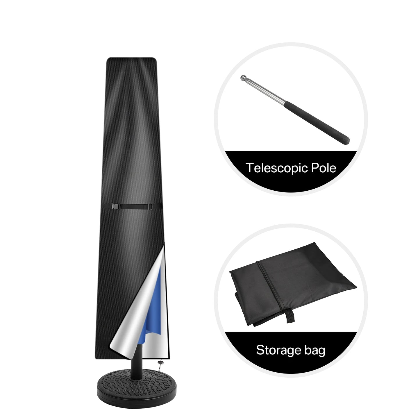 Waterproof Parasol Cover 210D - Garden Umbrella Protection with Zip
