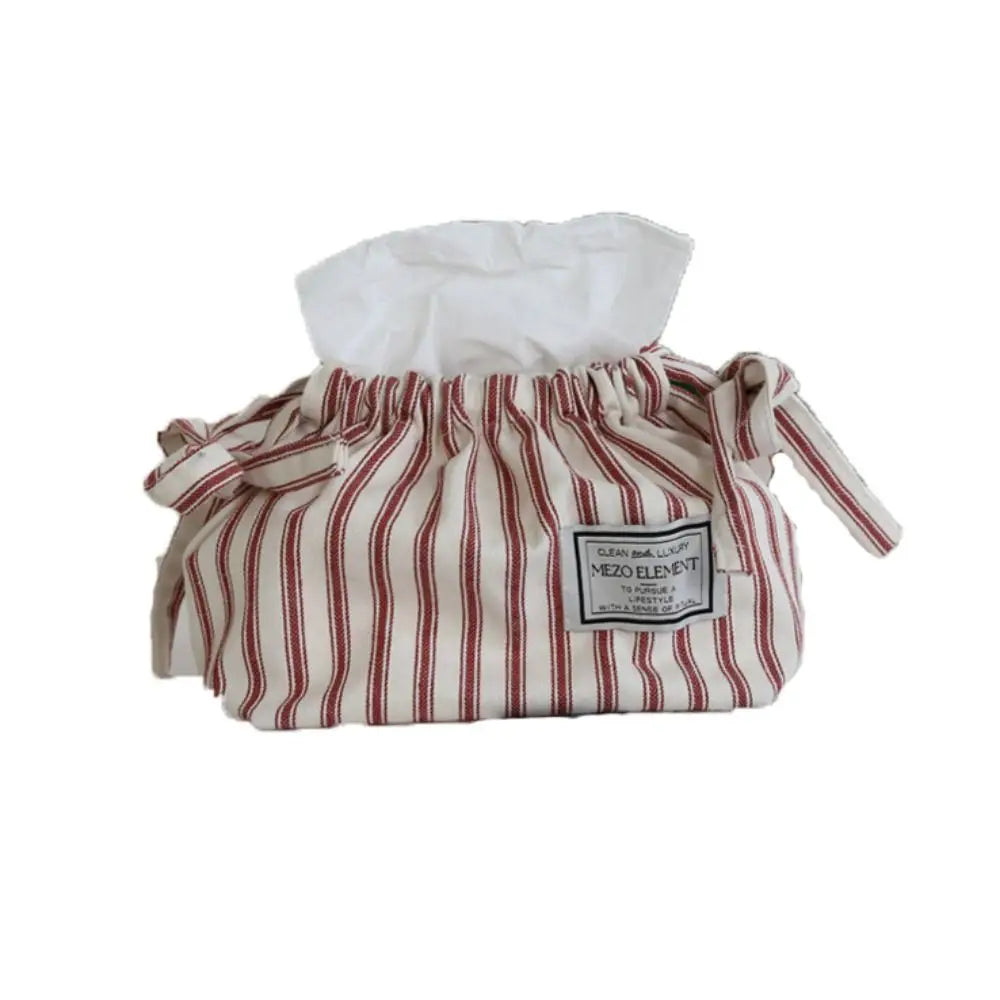 Cotton Drawstring Tissue Bag - Korean Style Storage