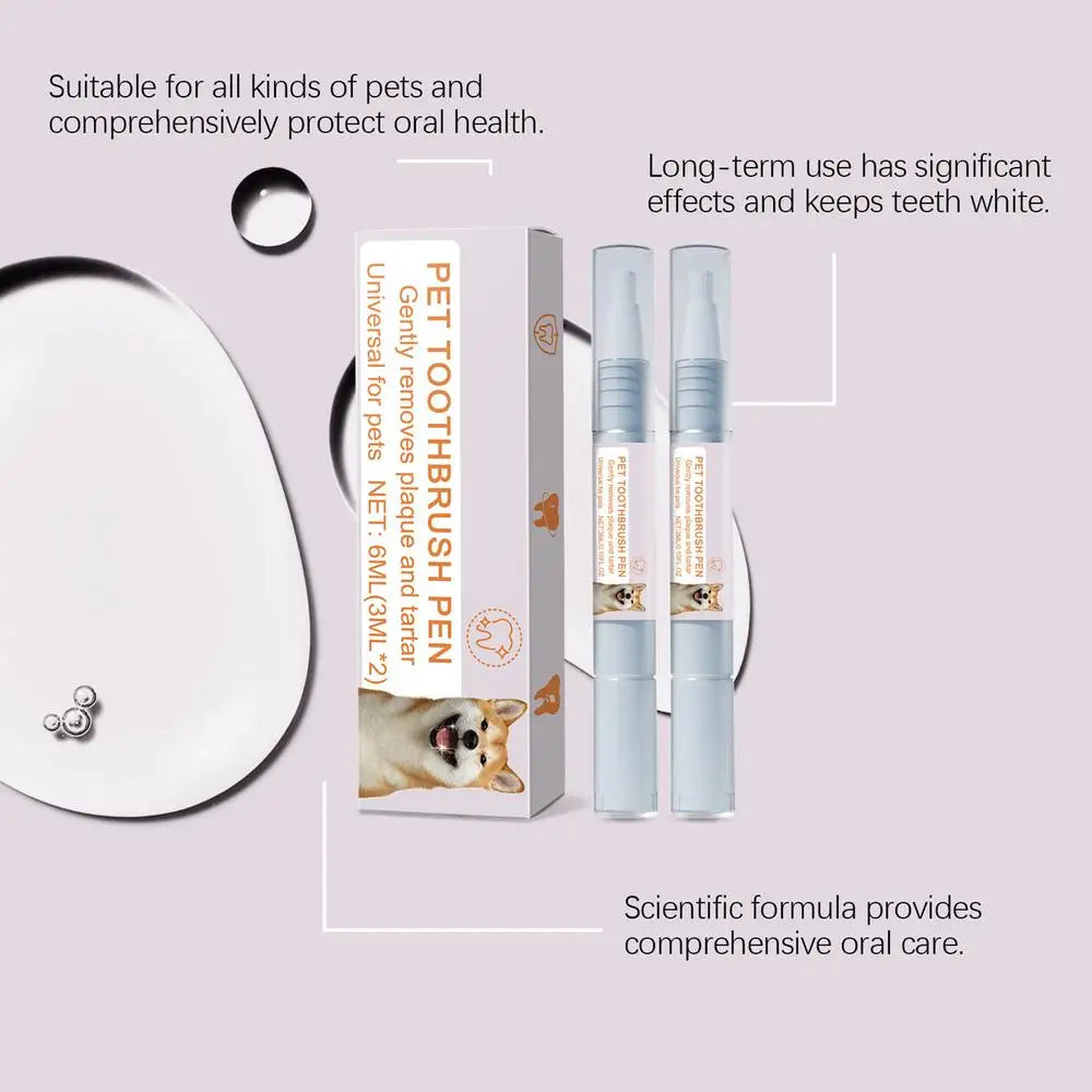 Stylo de nettoyage dentaire pour animaux de compagnie – Haleine fraîche et blanchiment des dents pour chiens et chats