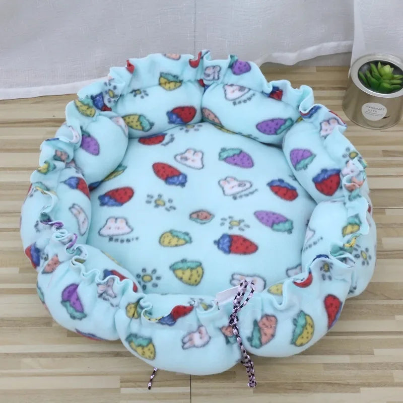 Soft Warm Nest Pet Cushion - Adjustable Drawstring Bed